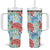 Palaka with Honu and Plumeria Tumbler With Handle Hawaiian Heritage Spirit - Polynesian Pride