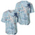 Blue Palaka Crane and Flowers Baseball Jersey Japan Heritage Spirit - Polynesian Pride