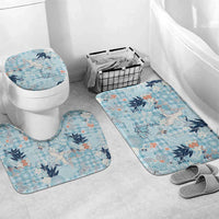 Blue Palaka Crane and Flowers Bathroom Set Japan Heritage Spirit - Polynesian Pride