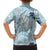 Blue Palaka Crane and Flowers Family Matching Off Shoulder Maxi Dress and Hawaiian Shirt Japan Heritage Spirit - Polynesian Pride