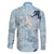 Blue Palaka Crane and Flowers Family Matching Off Shoulder Maxi Dress and Hawaiian Shirt Japan Heritage Spirit - Polynesian Pride