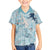 Blue Palaka Crane and Flowers Family Matching Off Shoulder Maxi Dress and Hawaiian Shirt Japan Heritage Spirit - Polynesian Pride