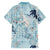 Blue Palaka Crane and Flowers Family Matching Summer Maxi Dress and Hawaiian Shirt Japan Heritage Spirit - Polynesian Pride