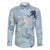 Blue Palaka Crane and Flowers Family Matching Summer Maxi Dress and Hawaiian Shirt Japan Heritage Spirit - Polynesian Pride