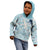 Blue Palaka Crane and Flowers Kid Hoodie Japan Heritage Spirit - Polynesian Pride