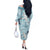 Blue Palaka Crane and Flowers Off The Shoulder Long Sleeve Dress Japan Heritage Spirit - Polynesian Pride