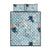 Blue Palaka Crane and Flowers Quilt Bed Set Japan Heritage Spirit - Polynesian Pride