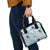 Blue Palaka Crane and Flowers Shoulder Handbag Japan Heritage Spirit - Polynesian Pride