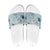 Blue Palaka Crane and Flowers Slide Sandals Japan Heritage Spirit - Polynesian Pride