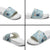Blue Palaka Crane and Flowers Slide Sandals Japan Heritage Spirit - Polynesian Pride