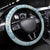 Blue Palaka Crane and Flowers Steering Wheel Cover Japan Heritage Spirit - Polynesian Pride