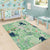 Green Palaka Crane and Flowers Area Rug Japan Heritage Spirit - Polynesian Pride