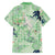 Green Palaka Crane and Flowers Family Matching Off Shoulder Maxi Dress and Hawaiian Shirt Japan Heritage Spirit - Polynesian Pride
