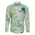 Green Palaka Crane and Flowers Family Matching Off Shoulder Maxi Dress and Hawaiian Shirt Japan Heritage Spirit - Polynesian Pride