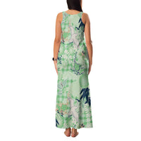 Green Palaka Crane and Flowers Family Matching Tank Maxi Dress and Hawaiian Shirt Japan Heritage Spirit - Polynesian Pride