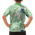 Green Palaka Crane and Flowers Hawaiian Shirt Japan Heritage Spirit - Polynesian Pride