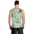 Green Palaka Crane and Flowers Men Tank Top Japan Heritage Spirit - Polynesian Pride
