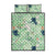 Green Palaka Crane and Flowers Quilt Bed Set Japan Heritage Spirit - Polynesian Pride