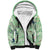 Green Palaka Crane and Flowers Sherpa Hoodie Japan Heritage Spirit - Polynesian Pride
