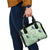 Green Palaka Crane and Flowers Shoulder Handbag Japan Heritage Spirit - Polynesian Pride