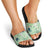 Green Palaka Crane and Flowers Slide Sandals Japan Heritage Spirit - Polynesian Pride