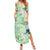 Green Palaka Crane and Flowers Summer Maxi Dress Japan Heritage Spirit - Polynesian Pride