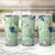 Green Palaka Crane and Flowers Tumbler Cup Japan Heritage Spirit - Polynesian Pride