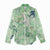 Green Palaka Crane and Flowers Women Casual Shirt Japan Heritage Spirit - Polynesian Pride