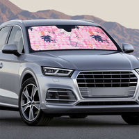 Pink Palaka Crane and Flowers Auto Sun Shade Japan Heritage Spirit - Polynesian Pride