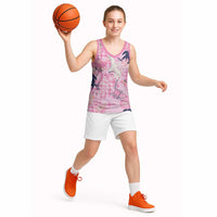 Pink Palaka Crane and Flowers Basketball Jersey Japan Heritage Spirit LT9 - Polynesian Pride