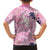 Pink Palaka Crane and Flowers Family Matching Off Shoulder Maxi Dress and Hawaiian Shirt Japan Heritage Spirit - Polynesian Pride