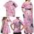 Pink Palaka Crane and Flowers Family Matching Off Shoulder Maxi Dress and Hawaiian Shirt Japan Heritage Spirit - Polynesian Pride