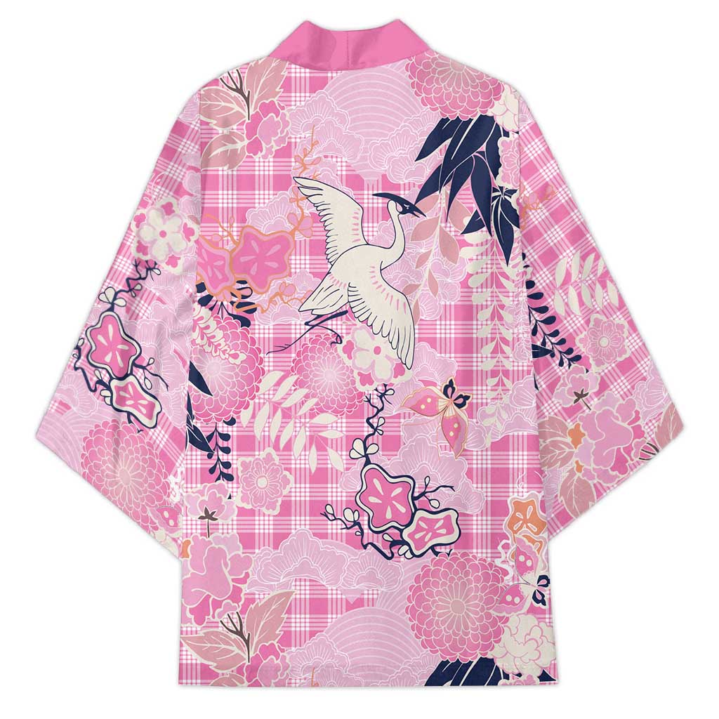Pink Palaka Crane and Flowers Kimono Japan Heritage Spirit - Polynesian Pride