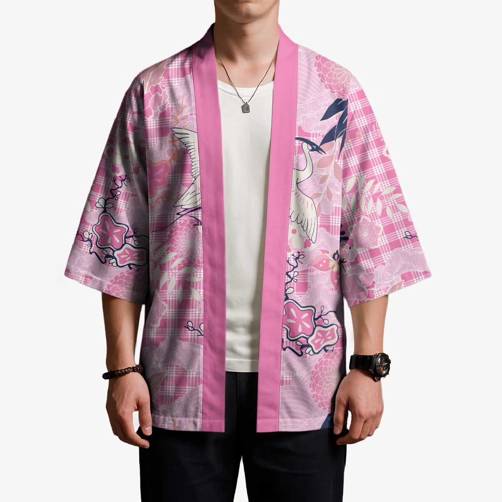 Pink Palaka Crane and Flowers Kimono Japan Heritage Spirit - Polynesian Pride