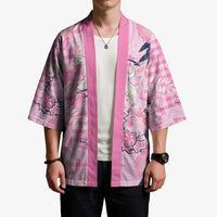 Pink Palaka Crane and Flowers Kimono Japan Heritage Spirit - Polynesian Pride