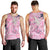 Pink Palaka Crane and Flowers Men Tank Top Japan Heritage Spirit - Polynesian Pride