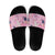 Pink Palaka Crane and Flowers Slide Sandals Japan Heritage Spirit - Polynesian Pride