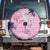 Pink Palaka Crane and Flowers Spare Tire Cover Japan Heritage Spirit - Polynesian Pride
