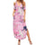 Pink Palaka Crane and Flowers Summer Maxi Dress Japan Heritage Spirit - Polynesian Pride