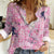 Pink Palaka Crane and Flowers Women Casual Shirt Japan Heritage Spirit - Polynesian Pride