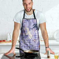 Purple Palaka Crane and Flowers Apron Japan Heritage Spirit - Polynesian Pride