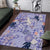 Purple Palaka Crane and Flowers Area Rug Japan Heritage Spirit - Polynesian Pride