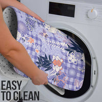 Purple Palaka Crane and Flowers Bathroom Set Japan Heritage Spirit - Polynesian Pride