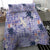 Purple Palaka Crane and Flowers Bedding Set Japan Heritage Spirit - Polynesian Pride