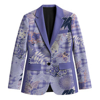 Purple Palaka Crane and Flowers Blazer Japan Heritage Spirit - Polynesian Pride