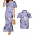 Purple Palaka Crane and Flowers Couples Matching Mermaid Dress and Hawaiian Shirt Japan Heritage Spirit - Polynesian Pride