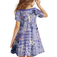 Purple Palaka Crane and Flowers Family Matching Off Shoulder Short Dress and Hawaiian Shirt Japan Heritage Spirit - Polynesian Pride