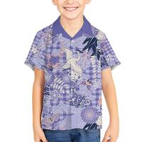 Purple Palaka Crane and Flowers Hawaiian Shirt Japan Heritage Spirit - Polynesian Pride