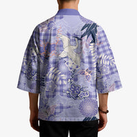 Purple Palaka Crane and Flowers Kimono Japan Heritage Spirit - Polynesian Pride