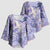 Purple Palaka Crane and Flowers Kimono Sleeve Blouse Japan Heritage Spirit - Polynesian Pride